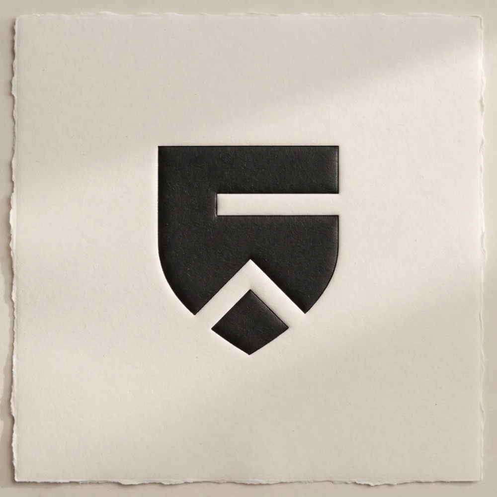 The First Day Editions crest embossed into a sheet of archival paper